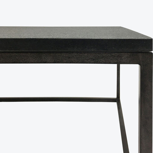 Libra Kirkstone Iron Coffee Table Oak Finish with Galaxy Slate Top Small 120x70cm